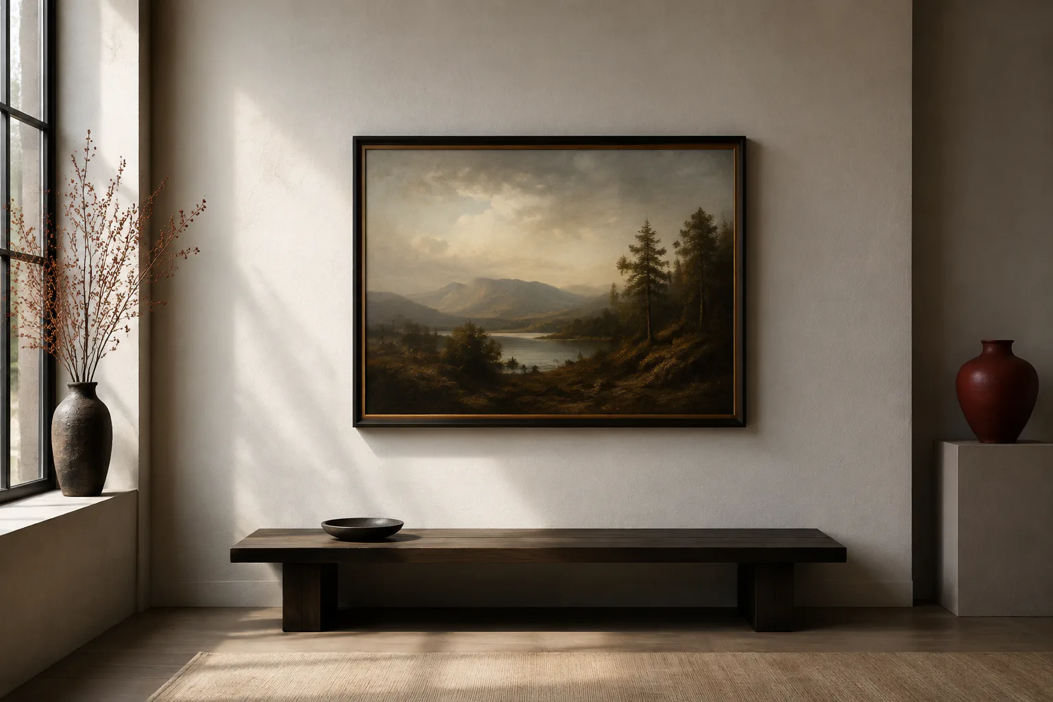 Illustrative interior with a landscape painting